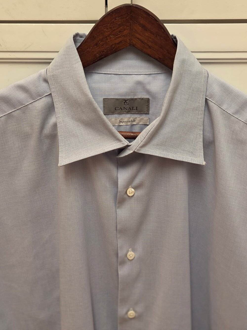 Canali Men's Light Blue Impeccable Classic Dress Shirt (18-46) (FREE TIE)